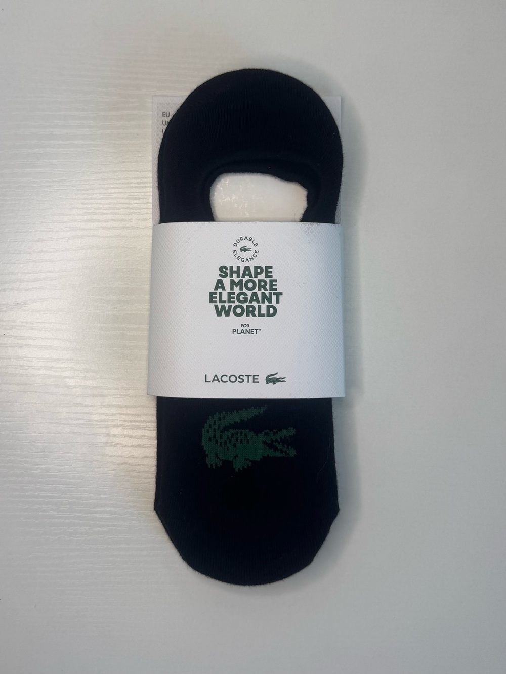 Lacoste Invisible No Show Socks Black Logo Men’s Size 10-12 EU 43-46 New